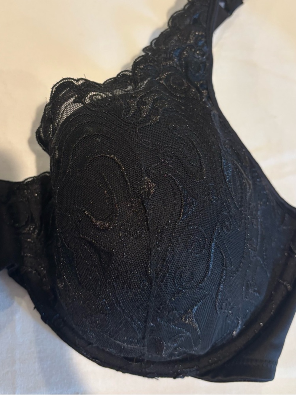 Playtex Secrets Black Lace Underwire Support Bra #4513 40C - Picture 6 of 8